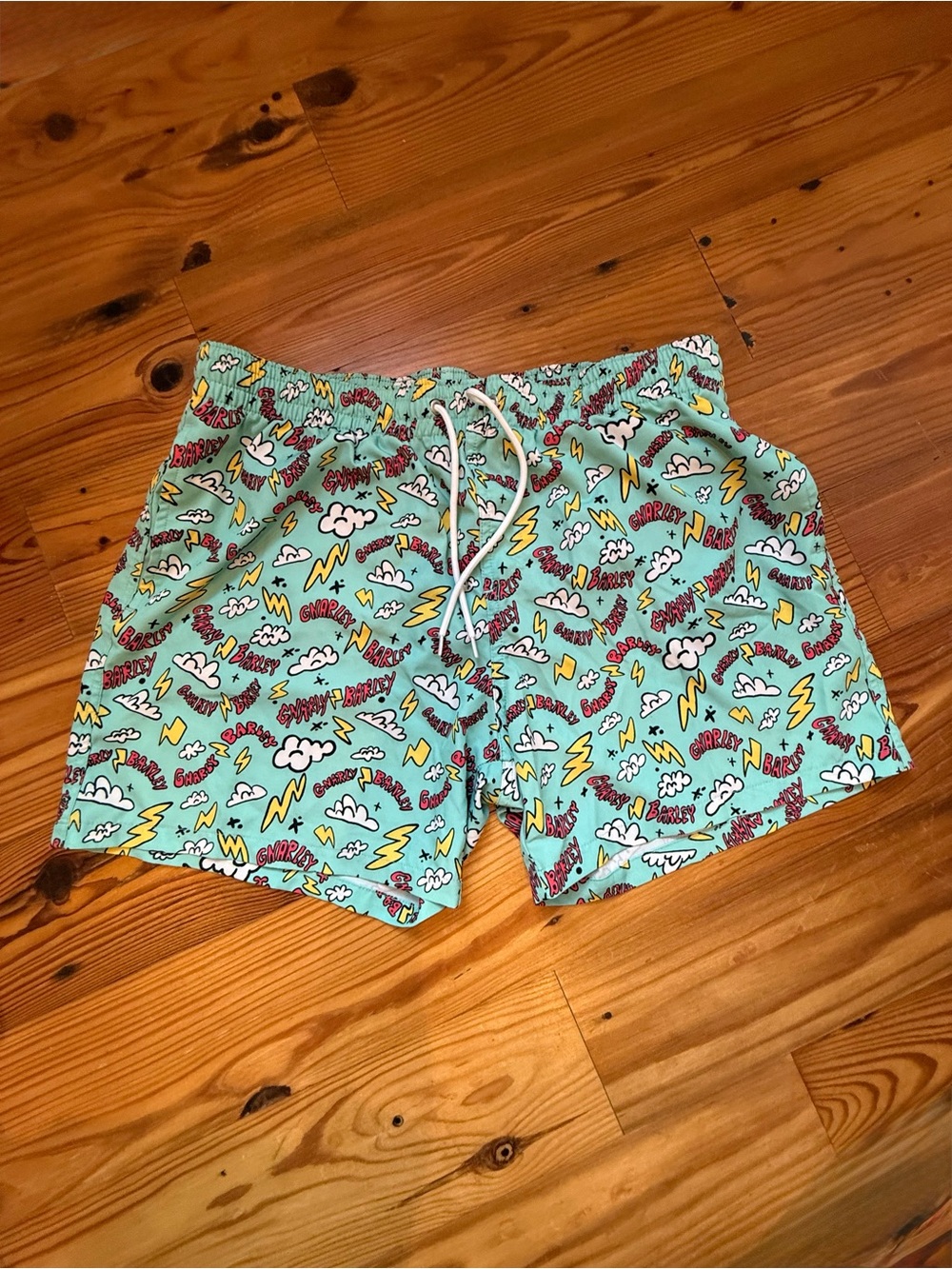 Men's Aqua Printed Swim Hybrids with Drawstring Waist